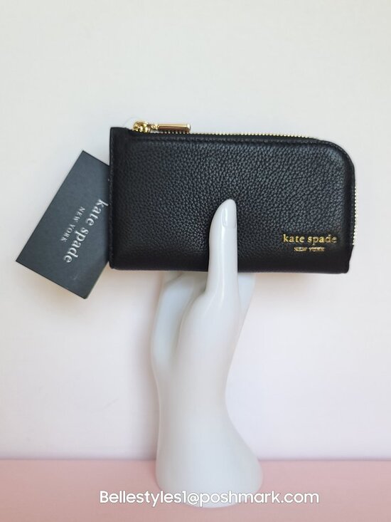 KATE SPADE Handbags - KATE SPADE Devin Pebbled Leather Small Bifold Wallet-Black color⭐